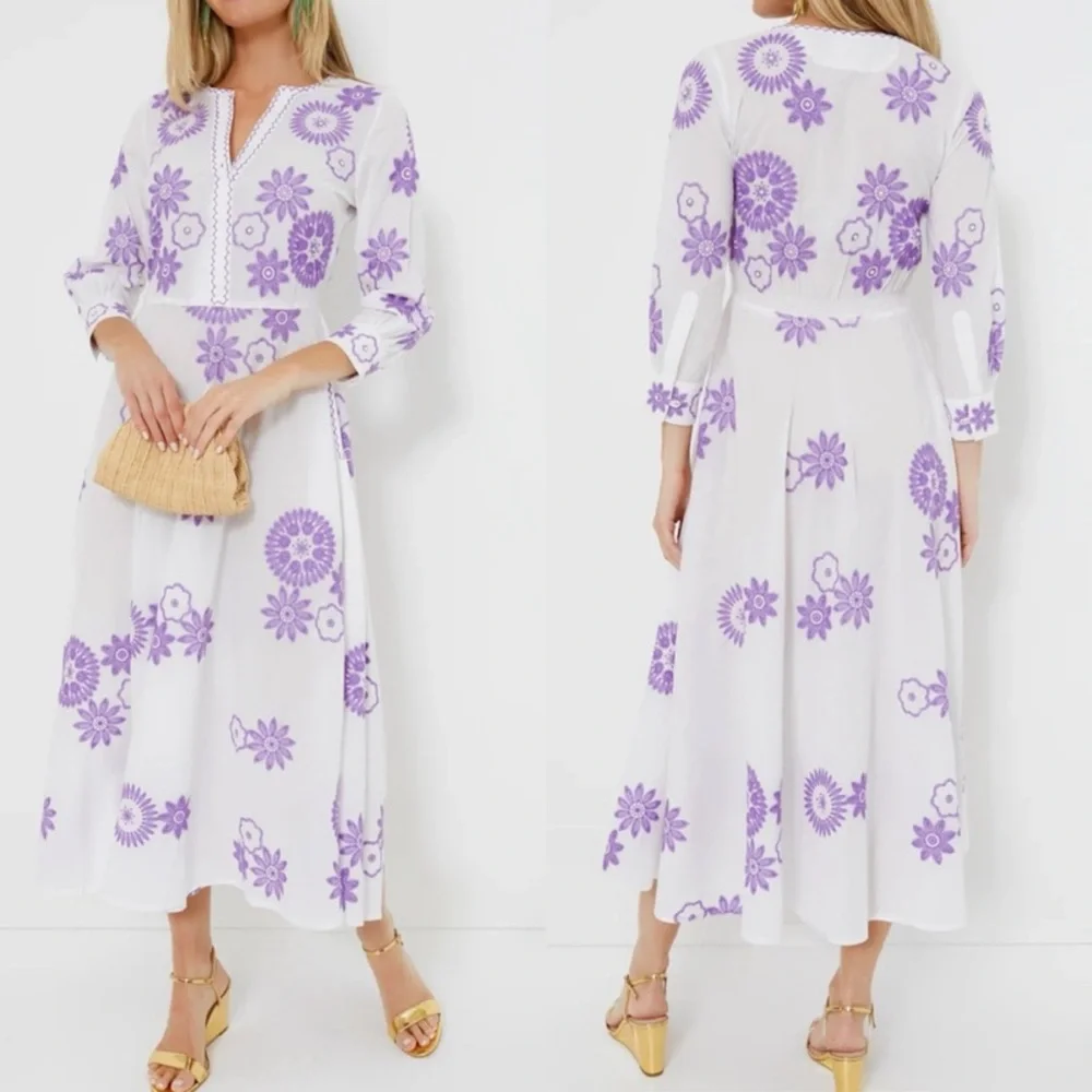 NIMO WITH LOVE White and Purple Azurite Dress NEW - Picture 3 of 12